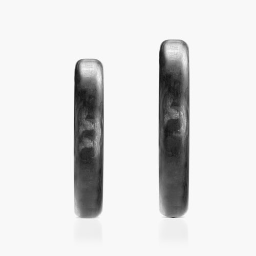 Obrączki ślubne: carbon, płaskie, zaokrąglone, 4 mm